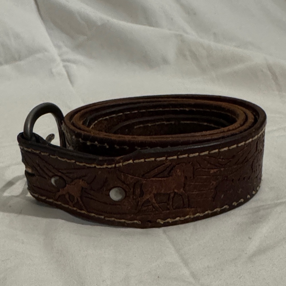 Brown Leather Men's Belt